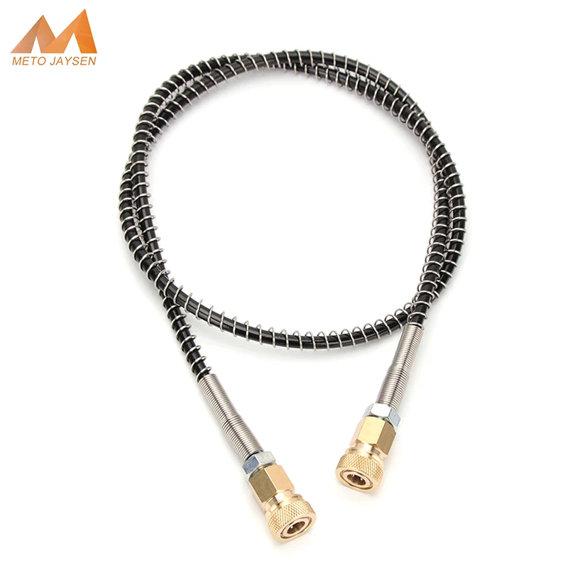 100cm High Pressure Pneumatics Pump Air Refilling Nylon Hose M10x1 Thread with Two M10x1 Thread Quick Disconnect 40Mpa 6000psi