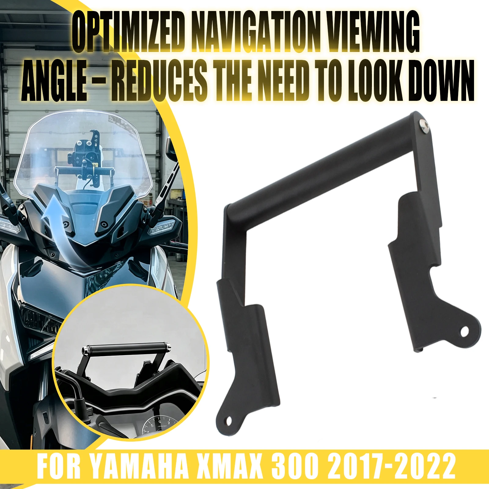For Yamaha XMAX 300 XMAX300 2017-2025 Motorcycle Navigation Bracket Phone Mount GPS Stand Anti-Vibration Crossbar 12mm 22mm