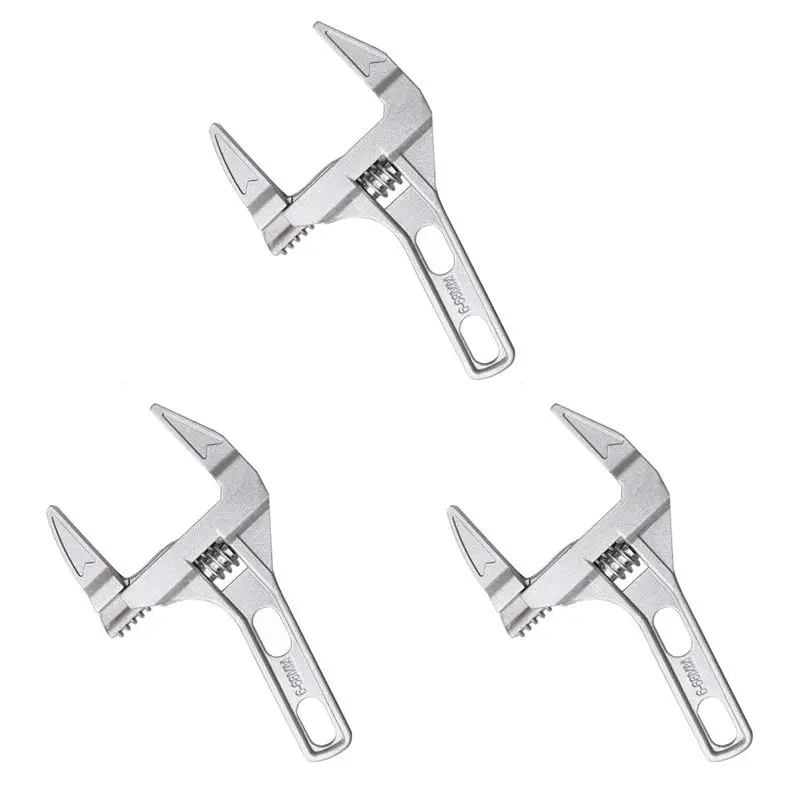 BHTS-3X Adjustable Wrenches 6-68Mm Wide Jaw Wrench Bathroom Wrench Hand Tools For Tightening Or Loosening Nuts And Bolts