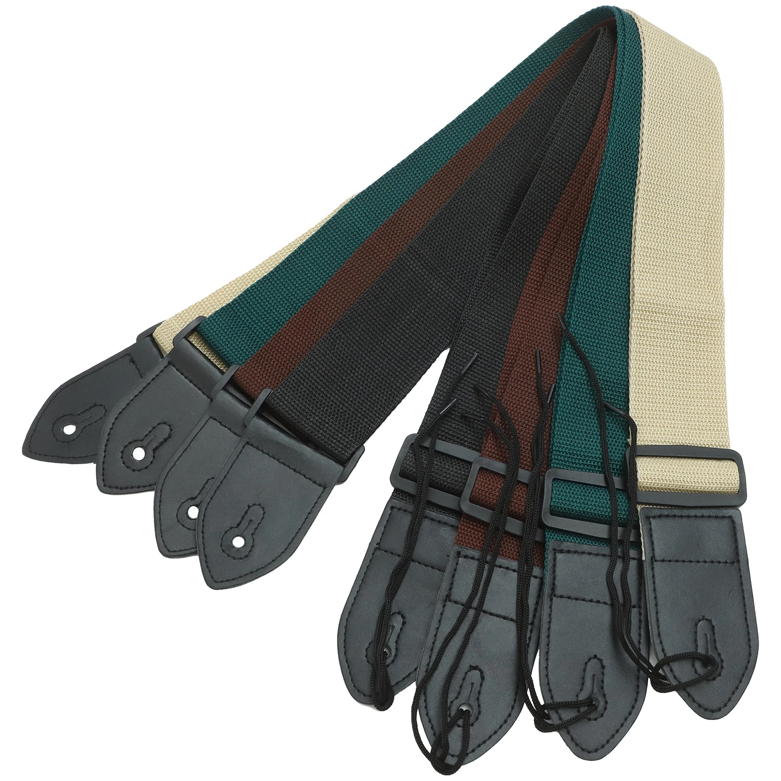 

4 Pcs Guitar Strap Adjustable Straps Electric Sling Acoustic Belt Wooden Musical Instrument Carrier Bass