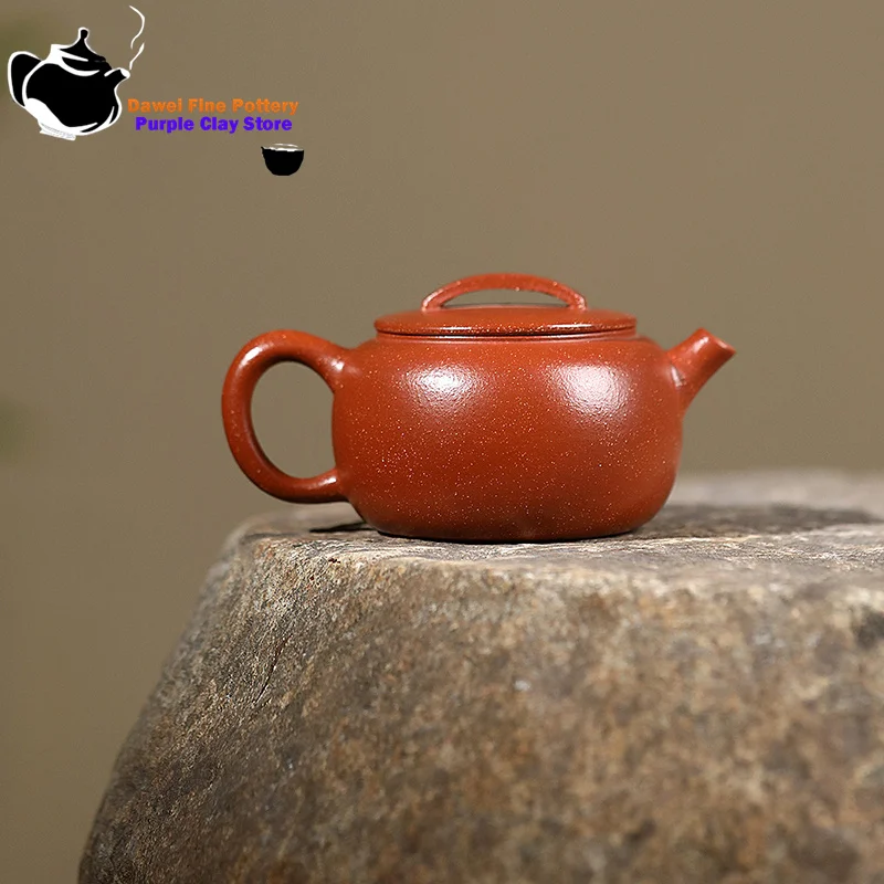 Tetera de arcilla púrpura hecha a mano Yixing, mineral original, barro inclinado, caño de remo, azulejo Han, juego de té de Kung Fu, tetera china