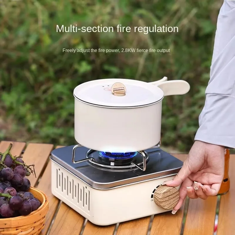 Portable Outdoor Camping Gas Stove Mini Windproof Stainless Steel Stove Household Gas Tea Magnetic Base