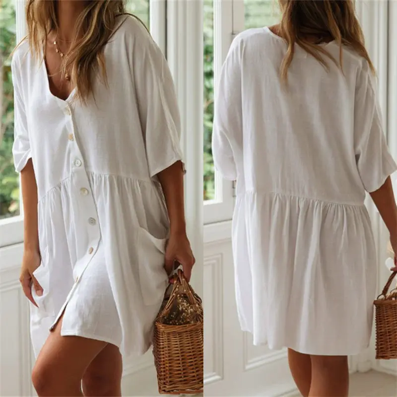 New Cover-ups 2023 Sexy V-neck Summer Beach Dress Tunic Women Casual Beachwear Swimsuit Cover Up Sarong Plage N771