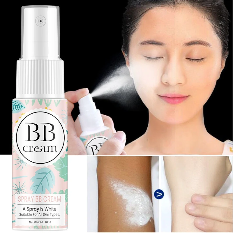 20ml BB Spray Cream Face Body Whitening Brighten Skin Tone Moisturizing Cover Defects Even Breathable No Greasy Beauty Health