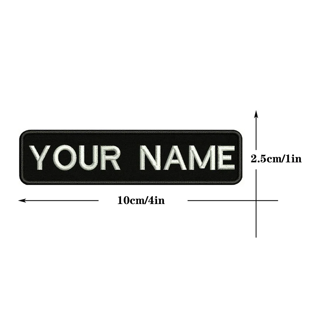 1PC Custom Personalized Name Number Patch Stripes 10cmX2.5cm Badge Tags Chevrons Armband Iron On Or Hook Loop Embroidered