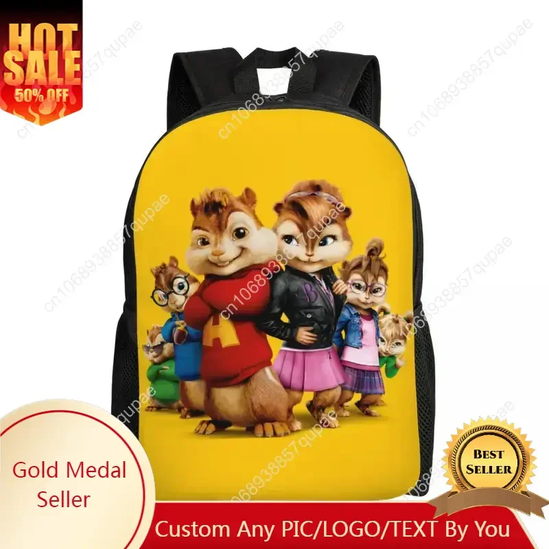 

Custom Alvin Seville Anime Cartoon Backpack for Men Women Waterproof School College The Chipmunks Character Bag Printing Bookbag