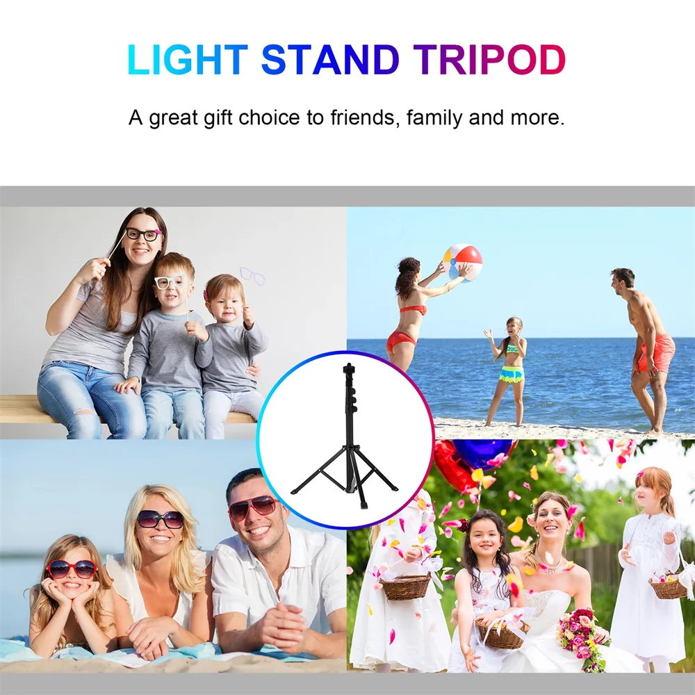 FANGTUOSI-Soporte para cámara de transmisión en vivo para teléfono móvil, trípode ajustable de 180 grados, soporte de luz portátil para estudio de fotografía