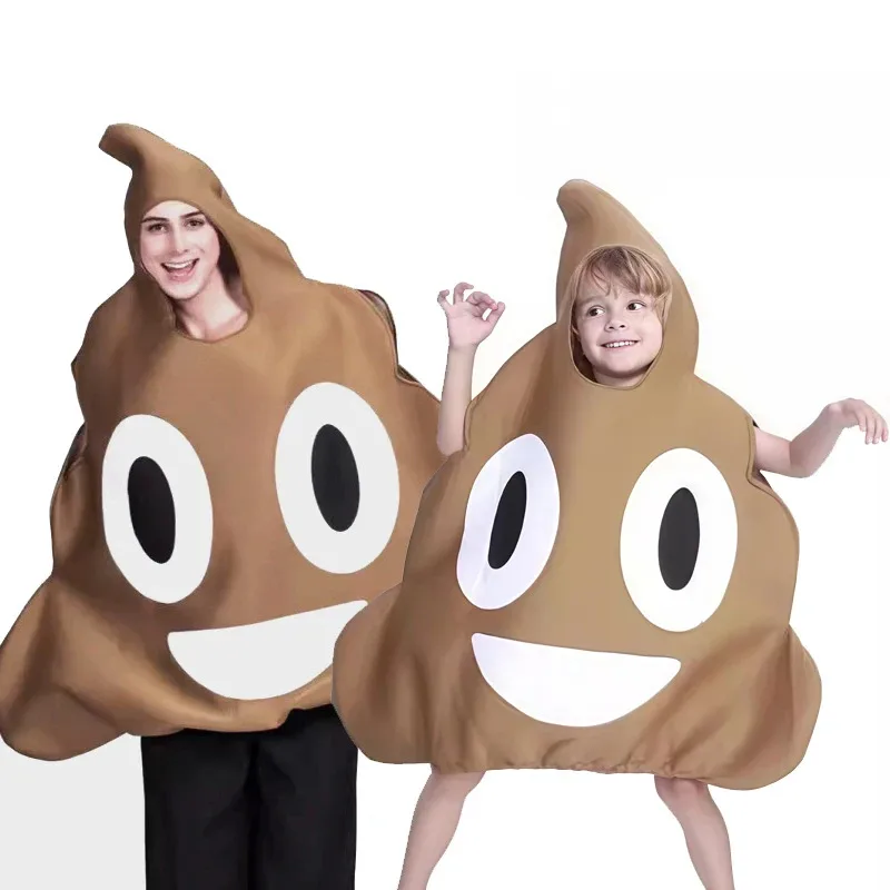 

Adult Kids Funny Halloween Purim Carnival Costume Poop Stool Costume Sponge Suit Cosplay Stage Performance Party Outfit
