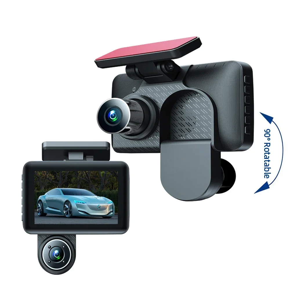 HONG TONG Car Recoring Car Dash Cam, 3 Channels Video Recorder, Full HD 1080P Infrared Night Vision DVR,  G-Sensor Car Cameras