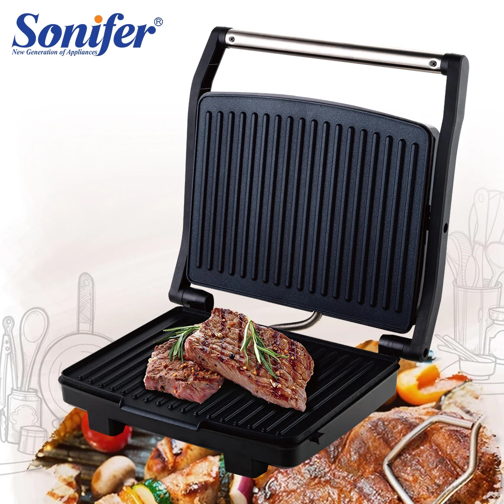 BBQ Electric Contact Grill Waffle Maker Griddle And Panini Press Kitchen Barbecue Griddle Smokeless Baking Barbecue Sonifer