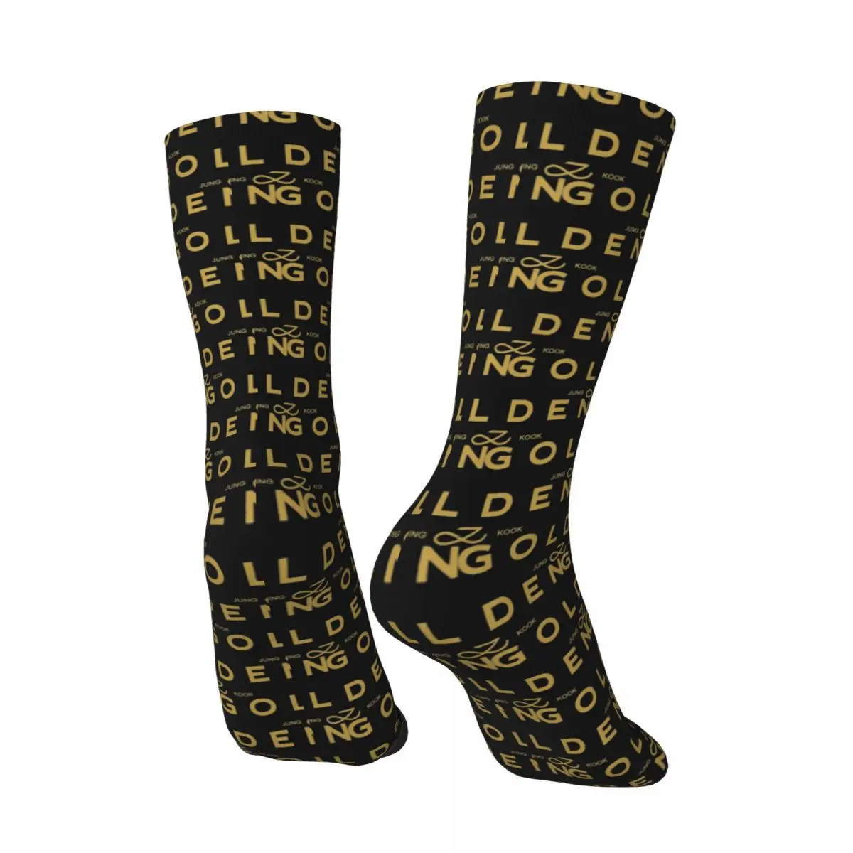 Jungkooks Golden Stockings Couple Socks Breathable Fashion Socks Autumn Running Non-Slip Pattern Socks Birthday Gift