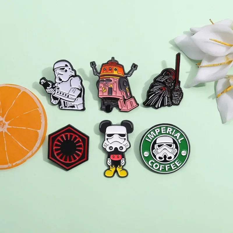 Disney Star War Imperial Stormtrooper Mickey Emaliowane szpilki do plecaka Torba Ubrania Metalowe przypinki do klapy Broszki Akcesoria Prezenty