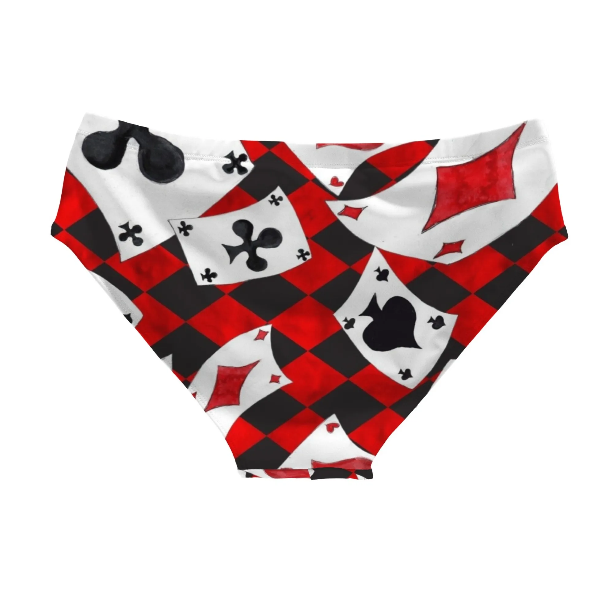 Playing Card Swim Trunks Stretchy Soft Skin-friendly Men's Triangle Swim Trunks Beach Carnival Swimming Bathing Fashion Swimsuit