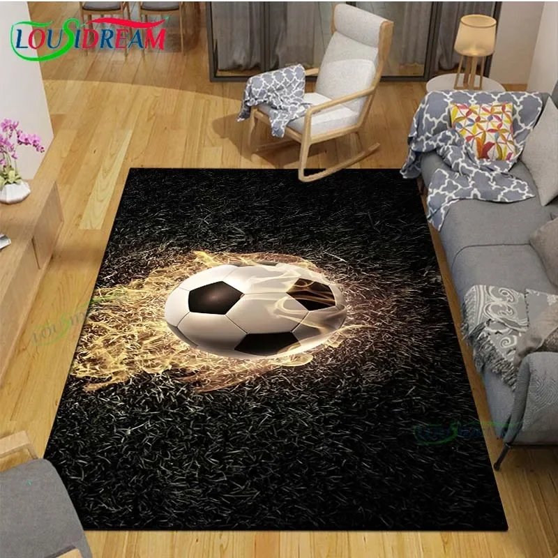 Fashion 3D Beautiful Football Printed  Carpets Living Room Anti-Skid Area Rug Kids Bedroom Mats Yoga Mat Large Carpet Decor