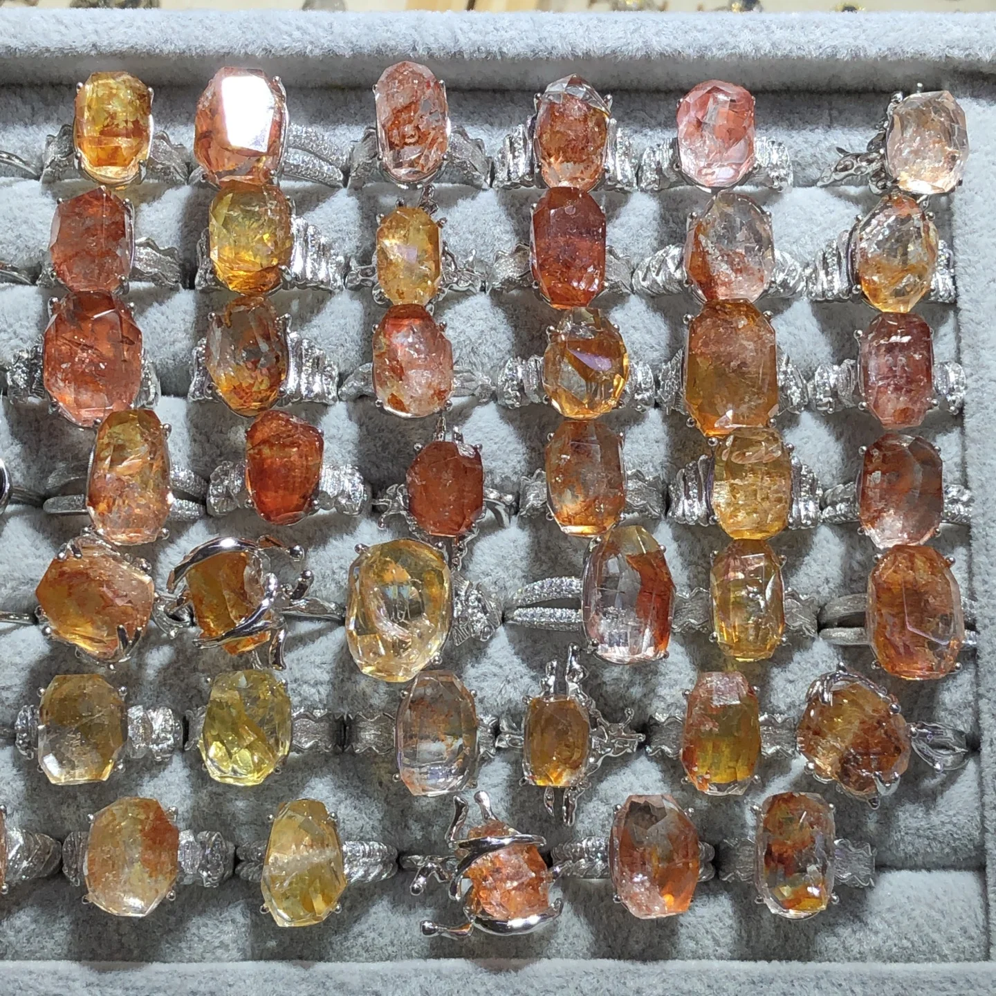 

1 шт. Fengbaowu натуральный красный кварц гематоида кольцо неправильной формы стерлингового серебра 925 пробы рейки целебный камень ювелирные изделия подарок для женщин