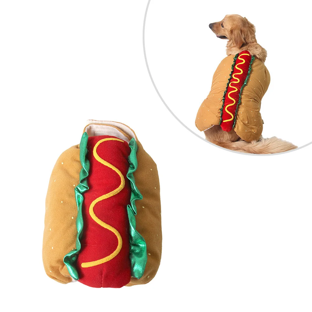 

Hot Dog Burger Transform Costume For Dogs Cats Pet Clothes Elastic Neck Easy On Off Halloween Christmas Cosplay Outfit