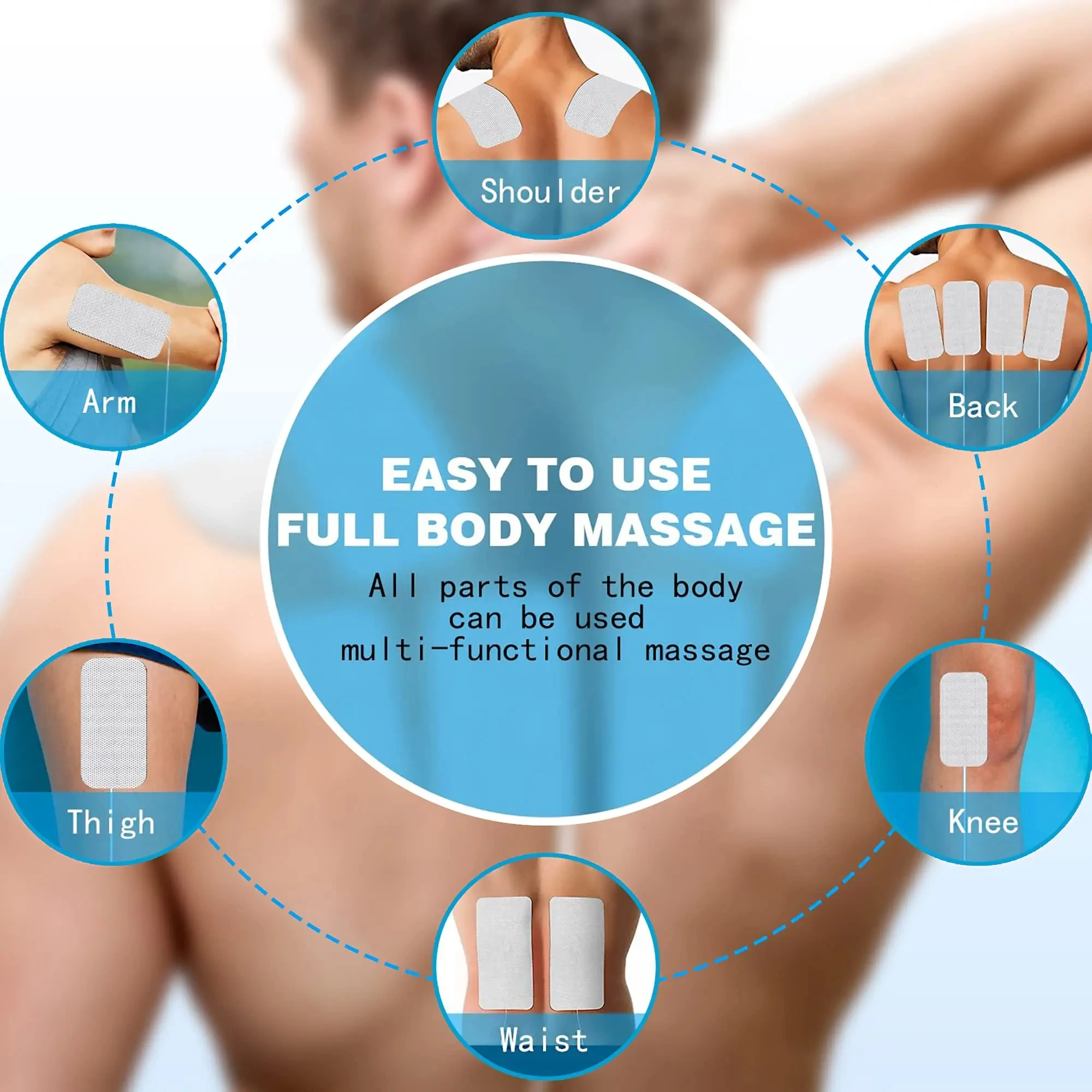 Elektrostimulation Elektrode Patch TENS Selbstklebende Pulse Gel Aufkleber EMS Muskel Stimulator Akupunktur Massagegerät Ersatz – Detail 4