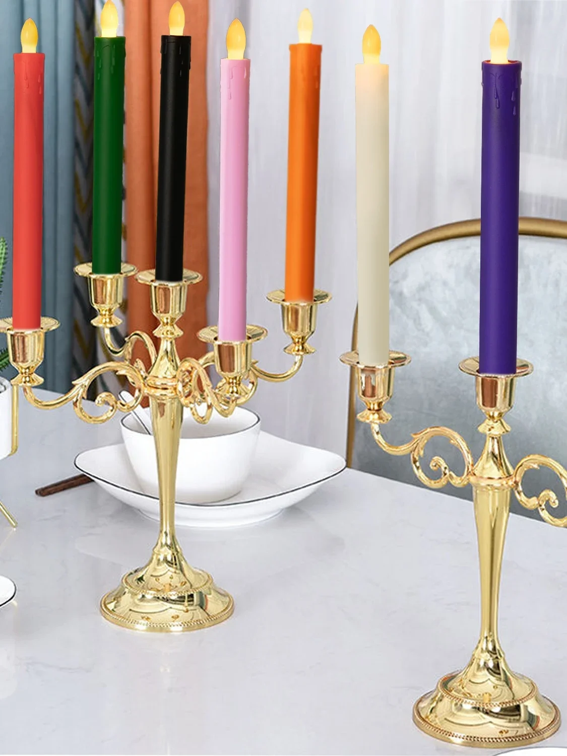 Simulation electronic pole wax tears candle lamp decoration