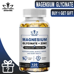 Magnesium Glycinate Supplement Bone, Muscle & Heart Health & Sleep Support,Stress & Anxiety Relief Magnesium Complex Capsules