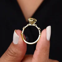CAOSHI Fashion Lady Yellow Zirconia Ring Trendy Female Engagement Ceremony Jewelry Stylish Bridal Wedding Band Accessories Gift - Image 3
