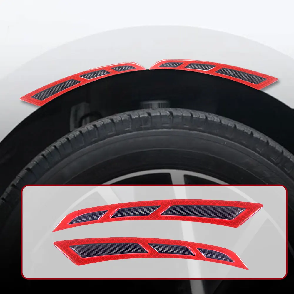 2pcs Car Sticker Waterproof Reflective Heat Resistant Wheel Eyebrow Edge Guard Protection Strip Anti-Scratch Sticker Tool