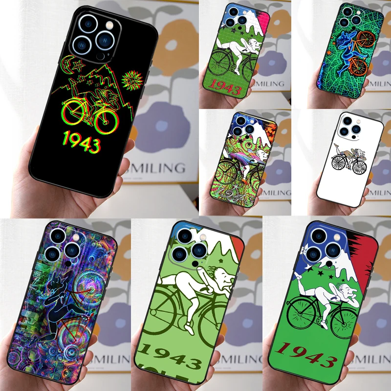 LSD Albert Hofmann Bicycle Day Case For iPhone 16 15 14 13 12 11 Pro Max Mini XS X XR 7 8 14 16 15 Plus Back Cover Shell