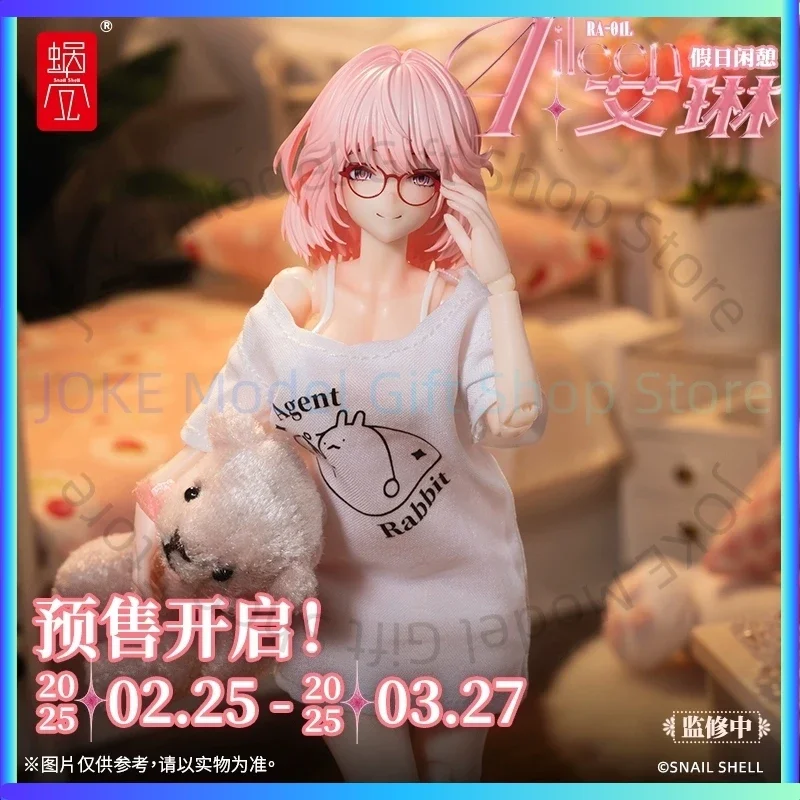 

Snail Shell RA-01L 1/12 Kawaii Holiday Rest Bunny Girl Aileen Off Shoulder T-shirt Uniform Full Set 6in Action Figures Model