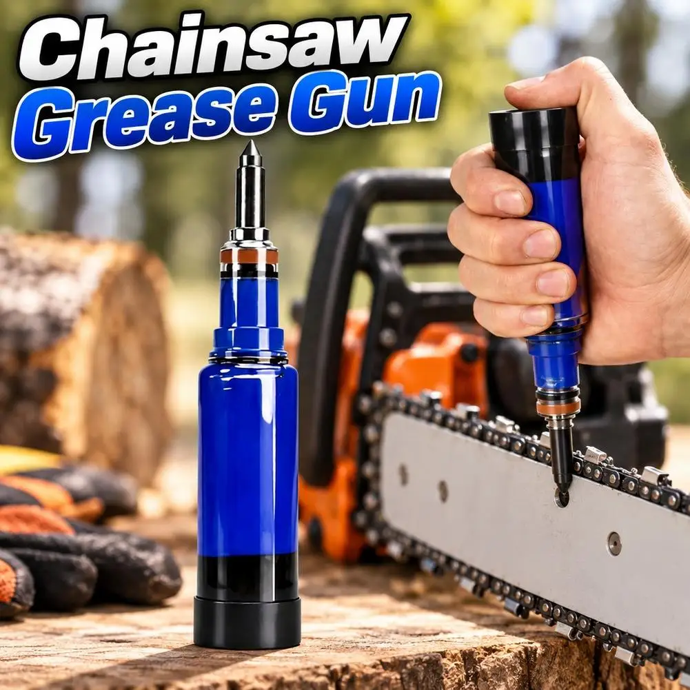 Grease Gun For Chainsaw Sprocket Nose Guide Bar, Chainsaw Guide Bar Maintenance, Chain Saw Guide Oiler Hand-Push Grease Oiler