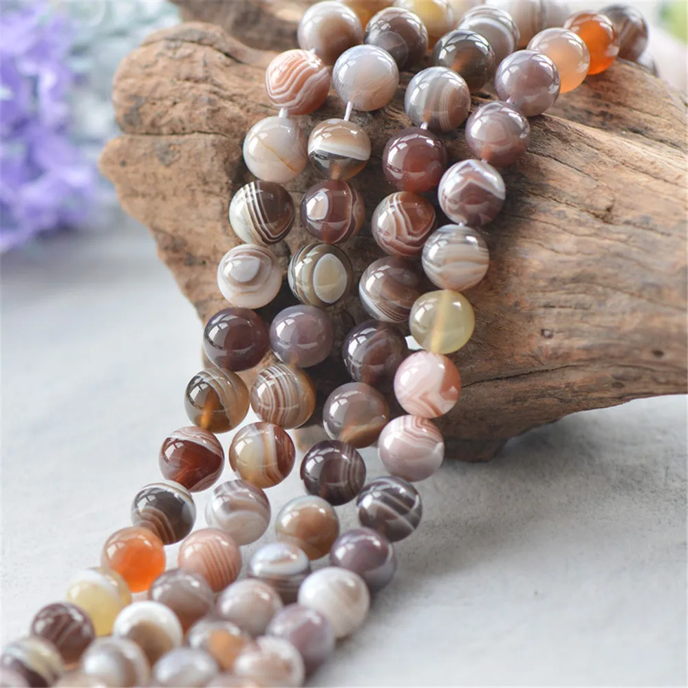 

Joanlyn Grade AA Natural Light Brown Stripe Agate Beads NOT Dyed 6mm-16mm Smooth Polished Round 15 Inch Strand AG14