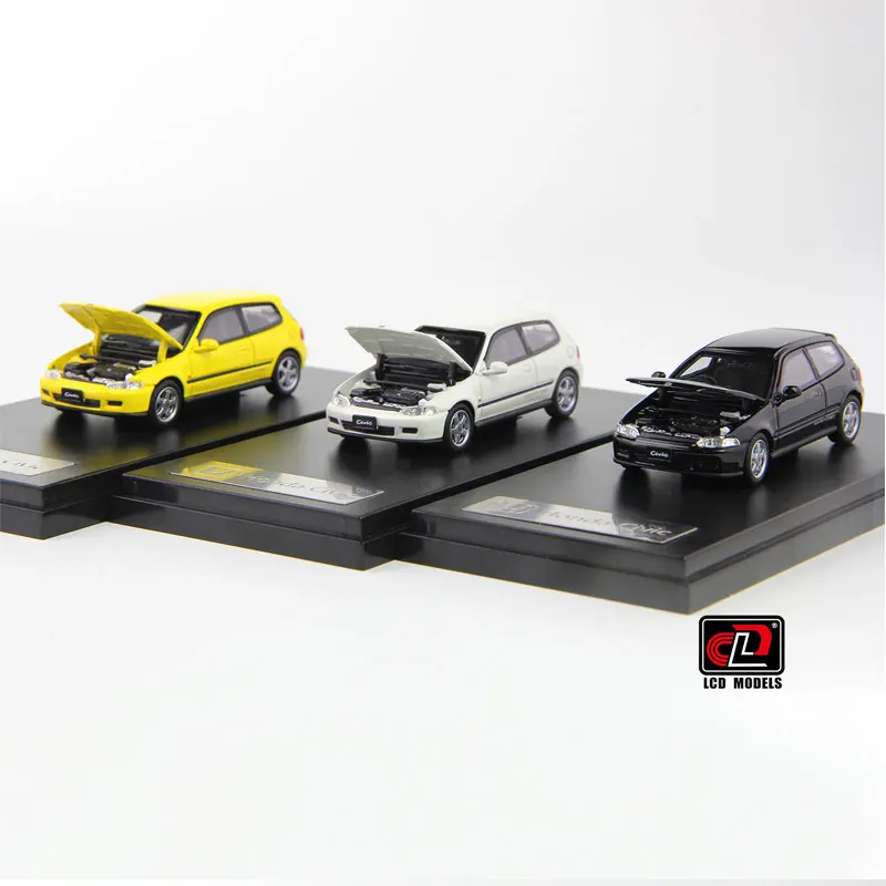 LCD 1:64 Honda Civic SiR II EG6 front cover can be opened Alloy Toy Motor Diecast Metal Model Gift