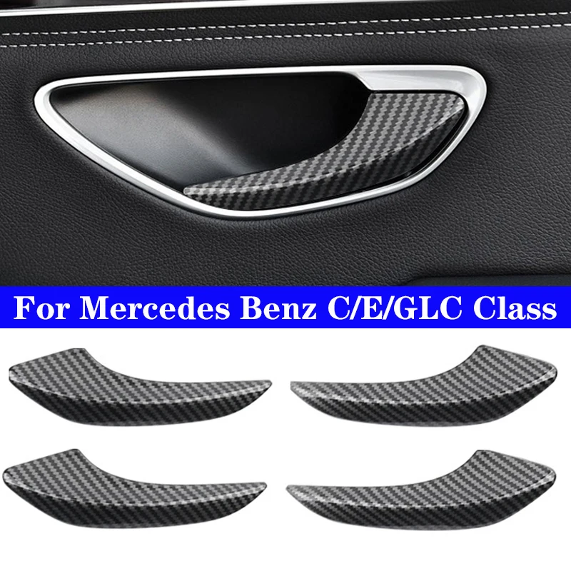 

Car Door Handle Decoration Sticker Trim For Mercedes Benz C E GLC Class W205 W213 W253 15-21 Auto Interior Accessories