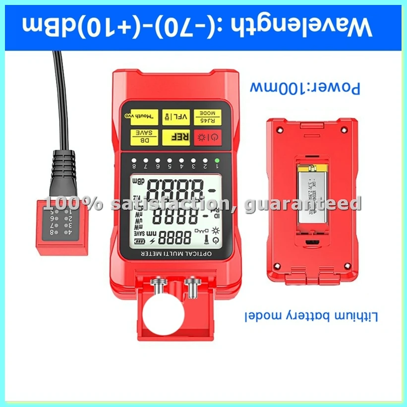 

Оптический измеритель мощности 100 мВт с тестером RJ45 (-70-+10 дБм) - Миниатюрный измеритель оптической мощности для тестирования затухания сигнала в сети - ABFT