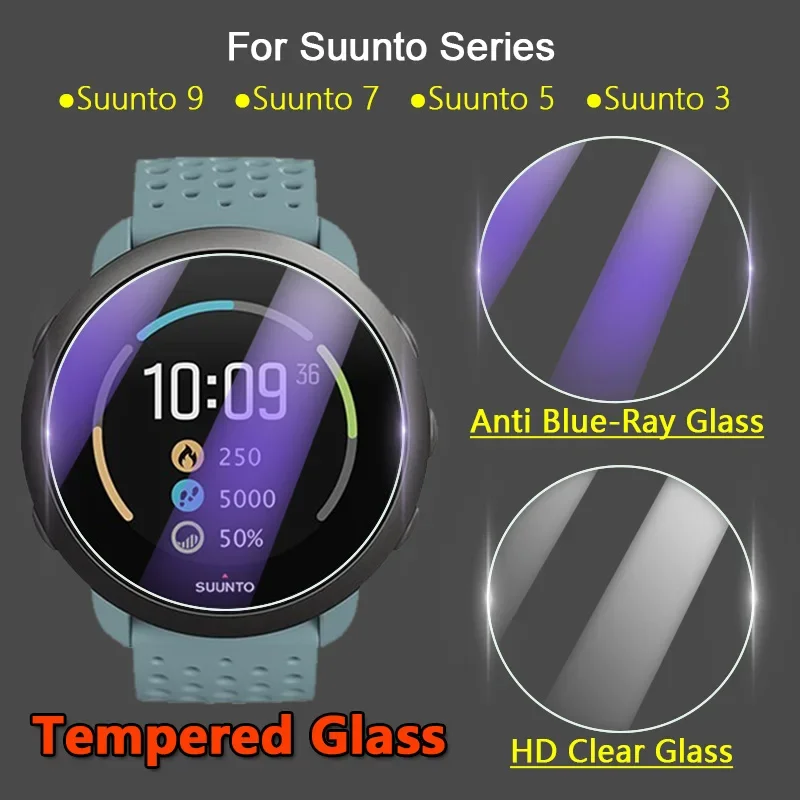 5Pcs Screen Protector For Suunto 9 Peak Pro Baro 7 5 3 D5 Smart Watch 2.5D Clear / Anti Blue-Ray Tempered Glass Protective Film