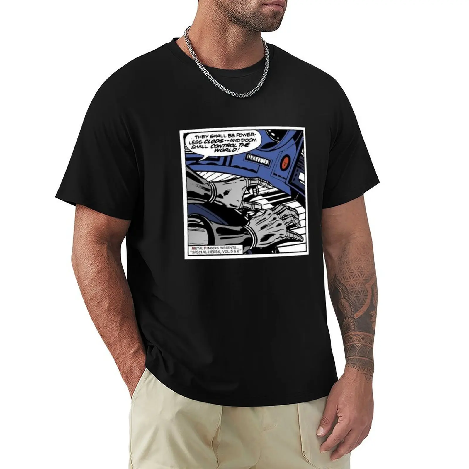 MF 'DOOM- Metal fingers presents special herbs T-Shirt Summer Casual Loose T-Shirt