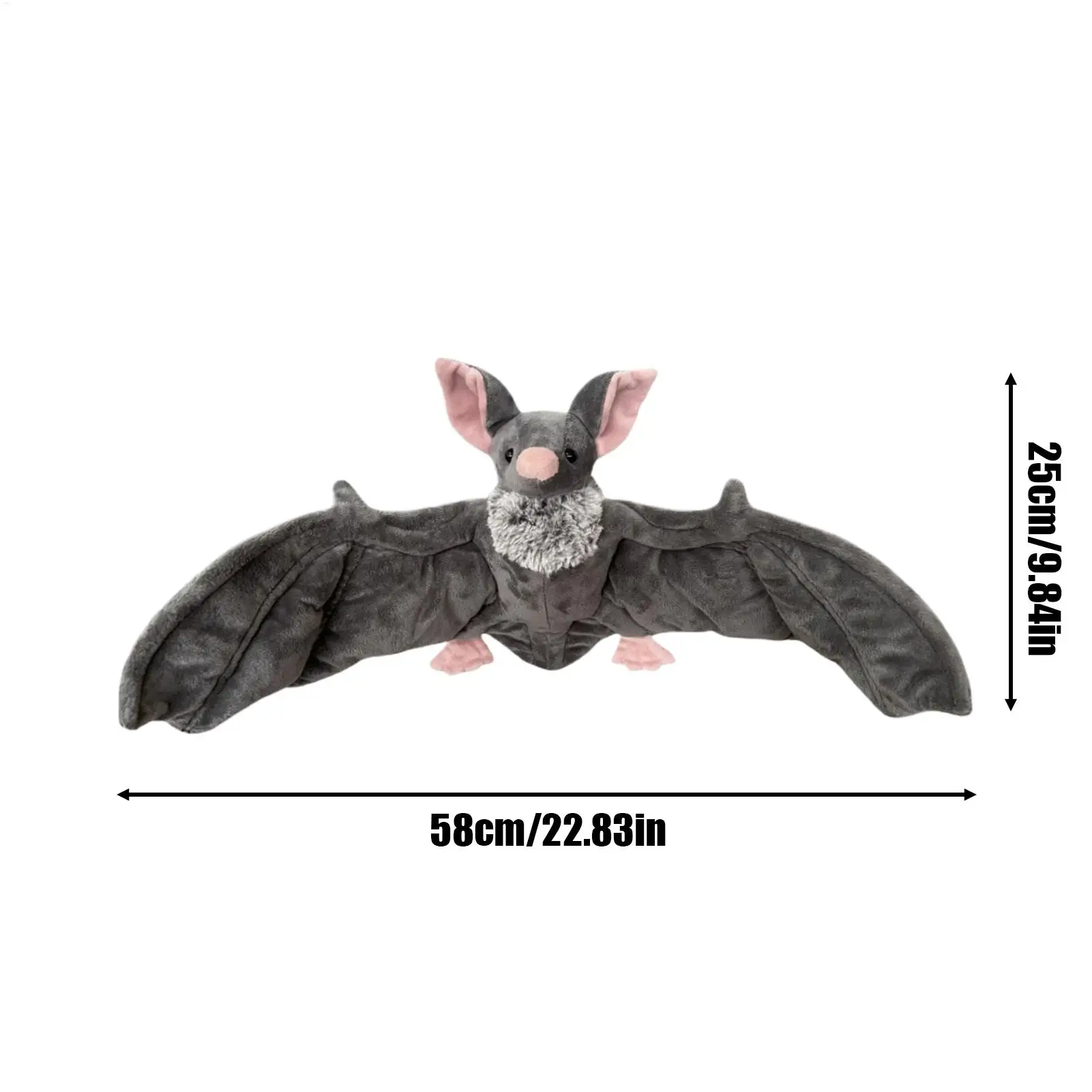 Animal relleno de murciélago, juguete de murciélago suave y espeluznante, decoración de muñeca aterradora, suave para coleccionistas de todas las edades, cumpleaños, niños, Halloween, Navidad, Pascua