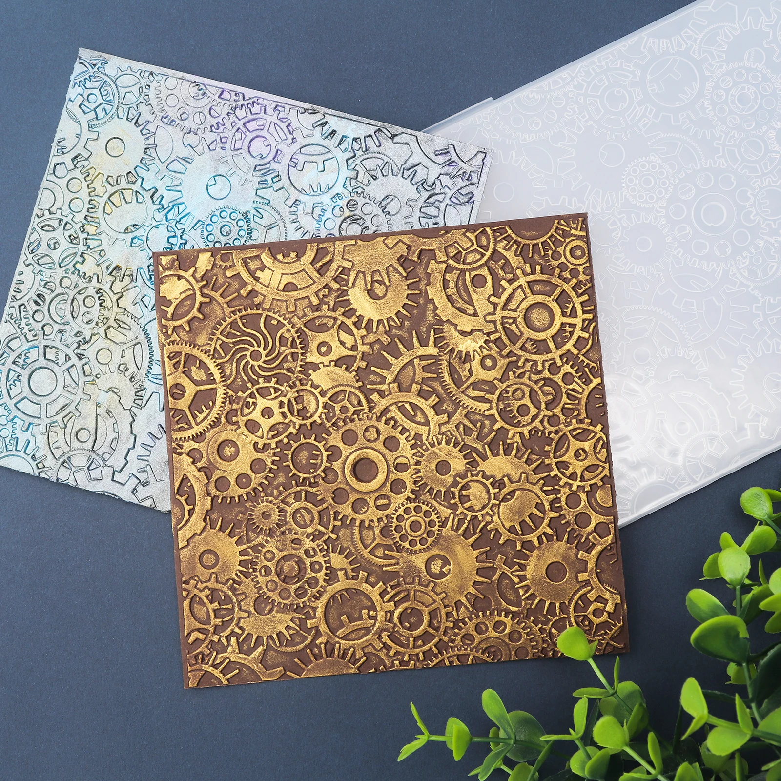 Antike Ausrüstung Steampunk Hintergrund 3D Prägung Ordner Textur Muster Hintergrund DIY Scrapbook Dekorative Karton Handwerk Projekt