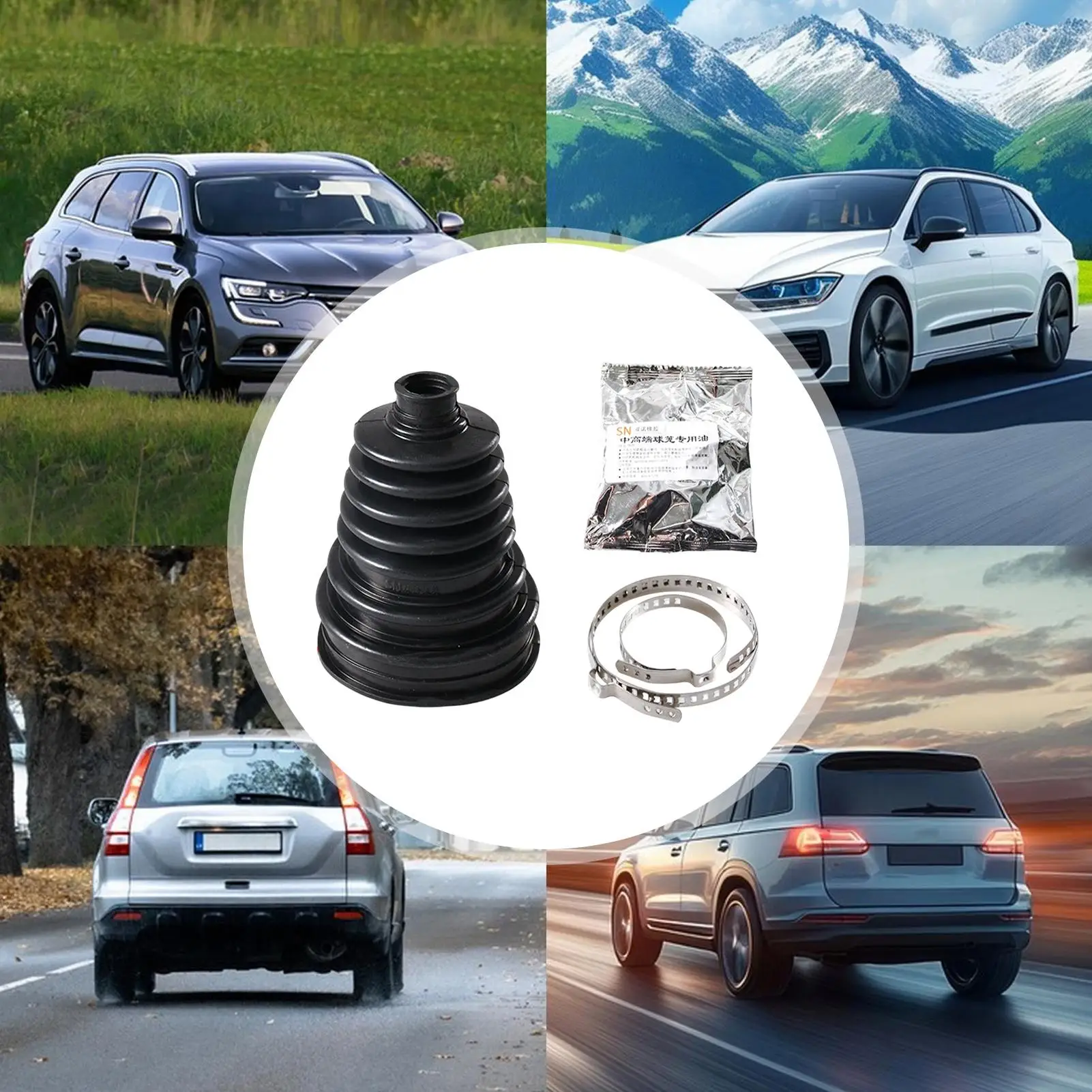 

Универсальный комплект пыльников ШРУСа (пыльников шарнира равных угловых скоростей) с хомутом для ремонта автомобиля