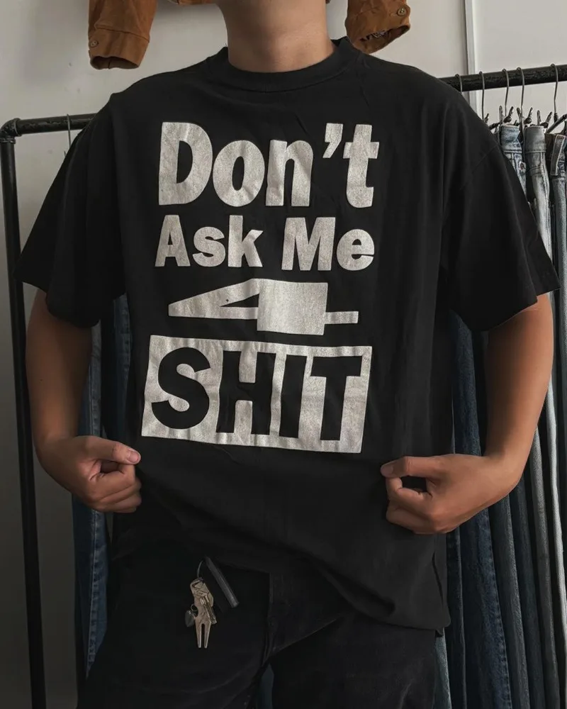 

Y2K 2025 Summer Harajuku Style Lettering Print Cotton Couple Matching Short Sleeve T-Shirt Loose Fit Unisex Streetwear Top