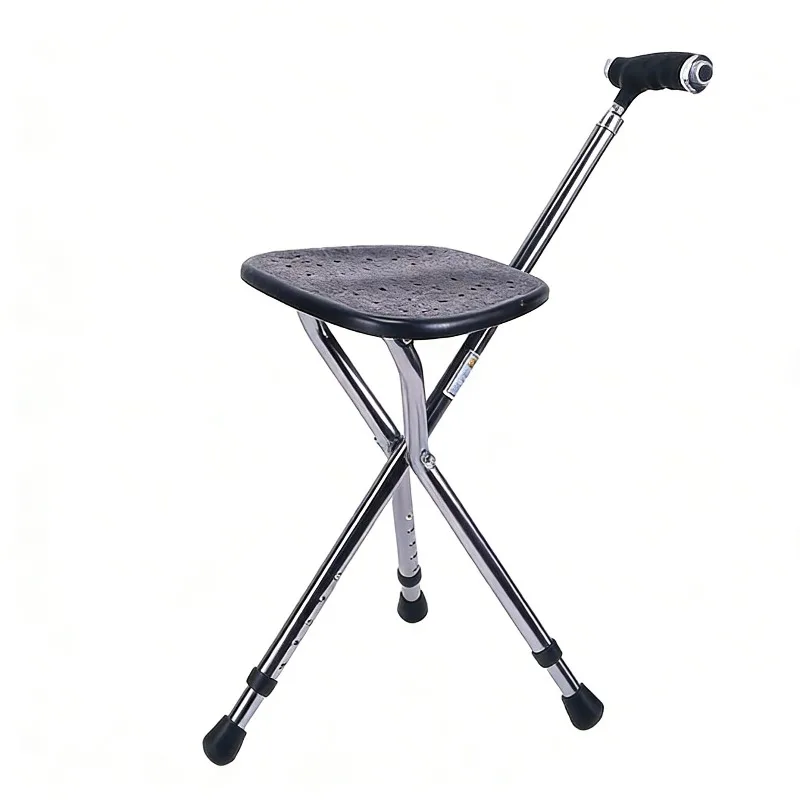 Elderly crutches stool cane crutches can sit multi-functional non-slip help light stack