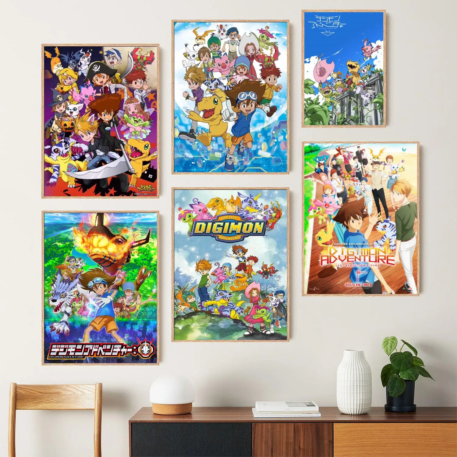 Anime Digimon Adventure Canvas Art Poster, Wall Art, Picture Print, Modern Family, Bedroom Decor, Posters