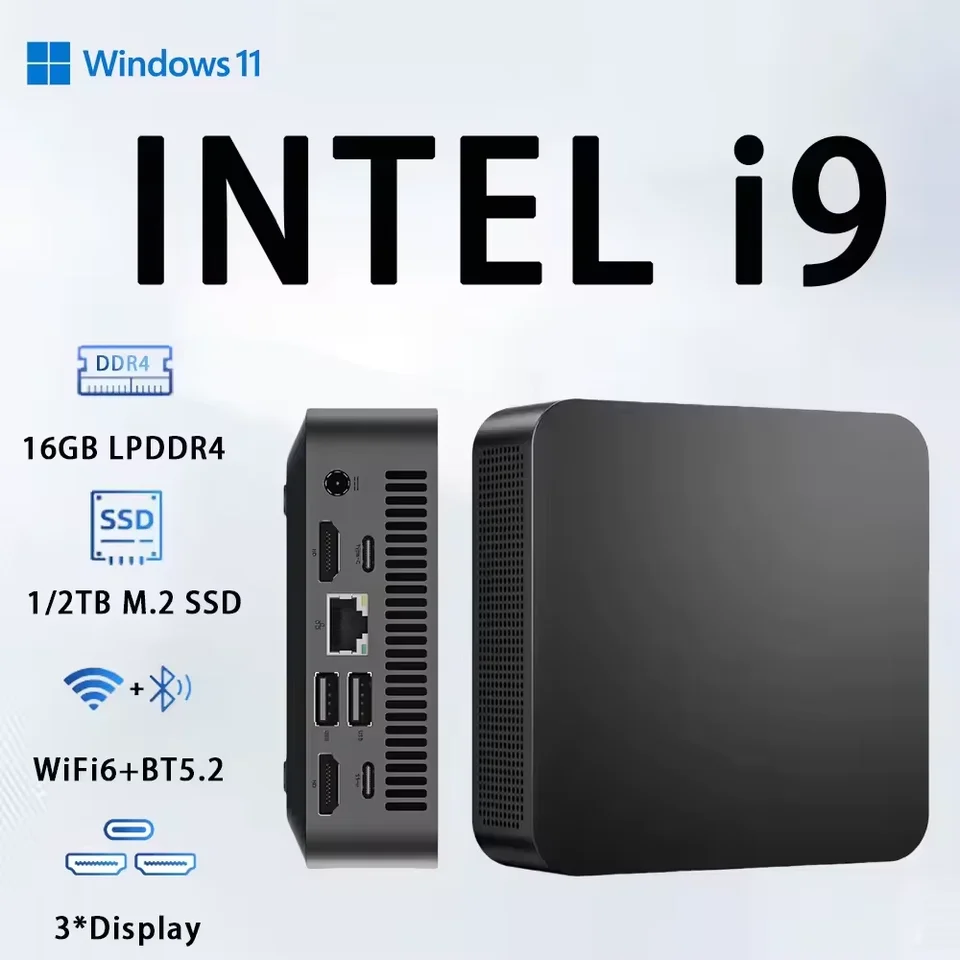 2026 미니 게이밍 PC 윈도우 11 인텔 코어 i9 10980HK/i3 6100U 16GB 램 1TB SSD WIFI 6 BT5.2 4K HD 미니 게이밍 사무용/학습용 PC 썸네일 7