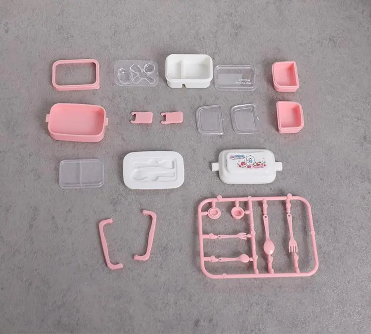 DIY Mini Doppelschichtige Lunchbox im Maßstab 1:12, Niedliche Essensbox für Puppenhaus-Miniatur-Lebensmittelaufbewahrung – Detail 3