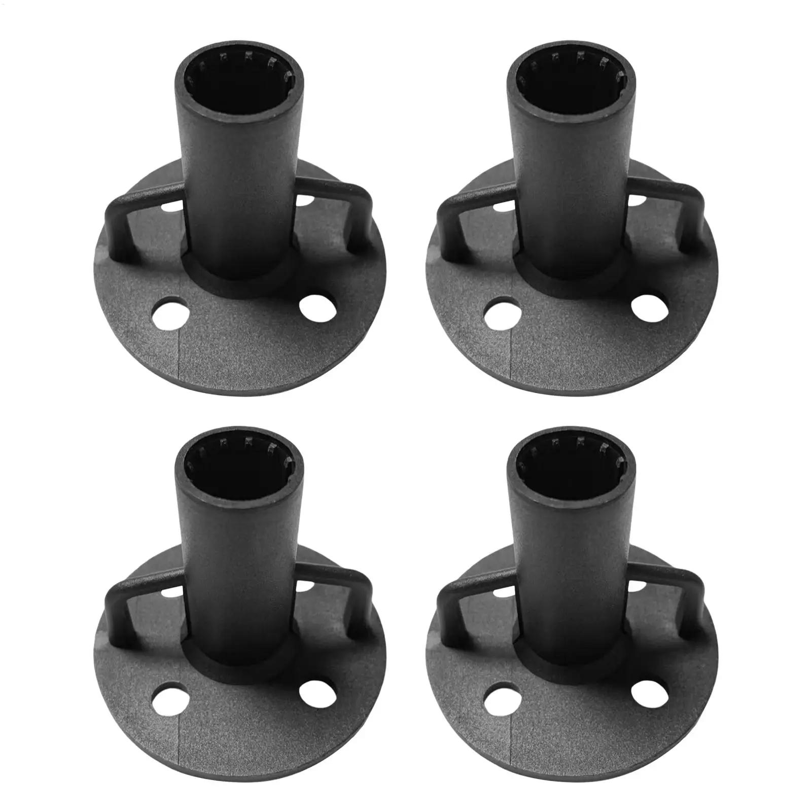 Post Base 4 Pieces Round Heavy Duty 4-Hole Flange Bracket Tent Pole End Bracket For Garden Picnic Camping Patio Fence Courtyard