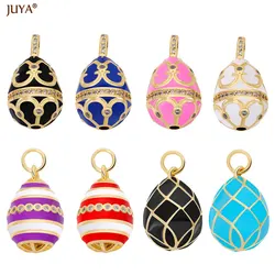 JUYA 보헤미아 에나멜 참 지르콘 도금 골드 펜던트, DIY 쥬얼리 제작, 조사 용품 액세서리