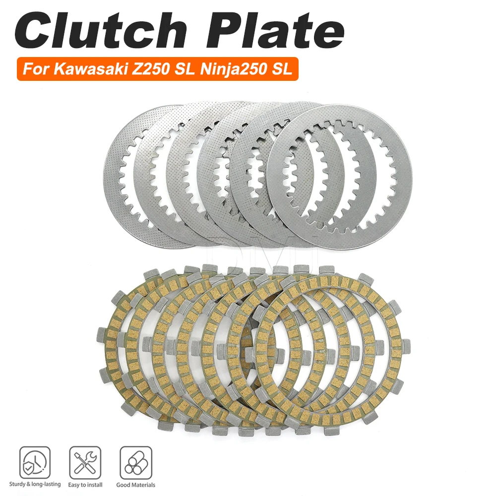 Motorcycle Steel Clutch Plate Friction Disc Kits For Kawasaki Z250 SL Ninja250 SL 250 Z250SL Motorcycle Accessories