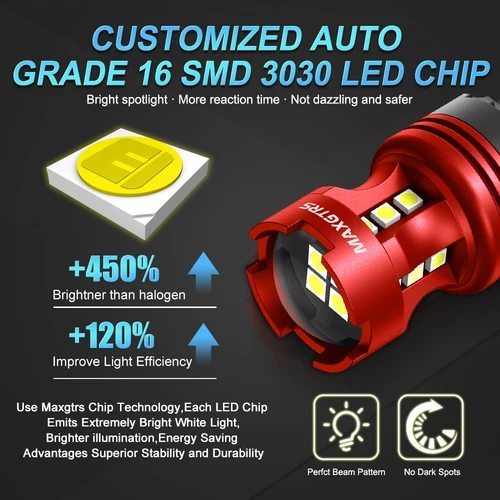 Imagen 2 del producto 2x Flash estroboscópico P21W S25 1156 Ba15S 3030 bombilla LED con Chip parpadeante 7443 7440 1157 parada de coche luz trasera de estacionamiento de respaldo blanco rojo