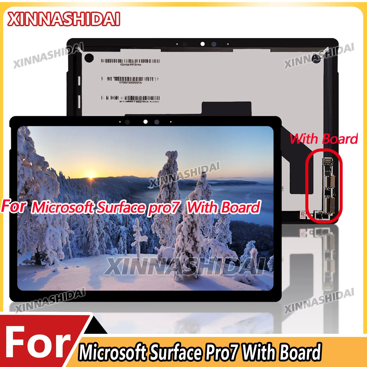 100% tested-New LCD Display Touch Screen Digitizer with Board for Microsoft Surface Pro 7 (1866)