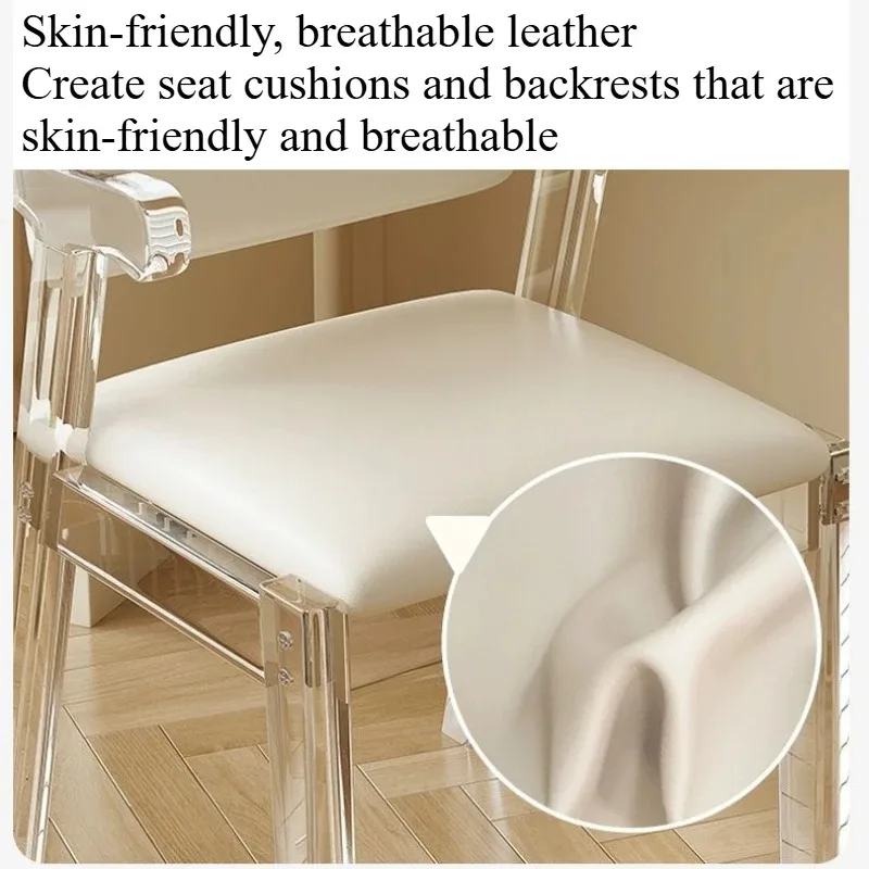 Transparent Acrylic Chair Crystal Modern Simple Backrest Chair Small Apartment with Armrest Chair Dining Chairs Recliner Chairs