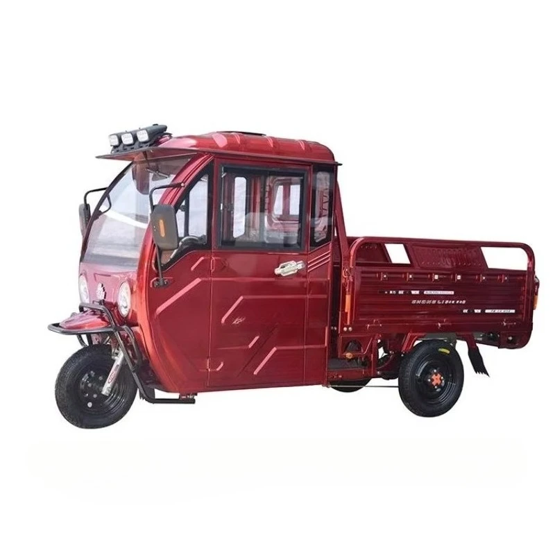 Closed Freight Electric Motorized Tricycles, Factory Use Dump 60V Voltage Electric Tricycle Passenger and Cargo Tricycle Made in