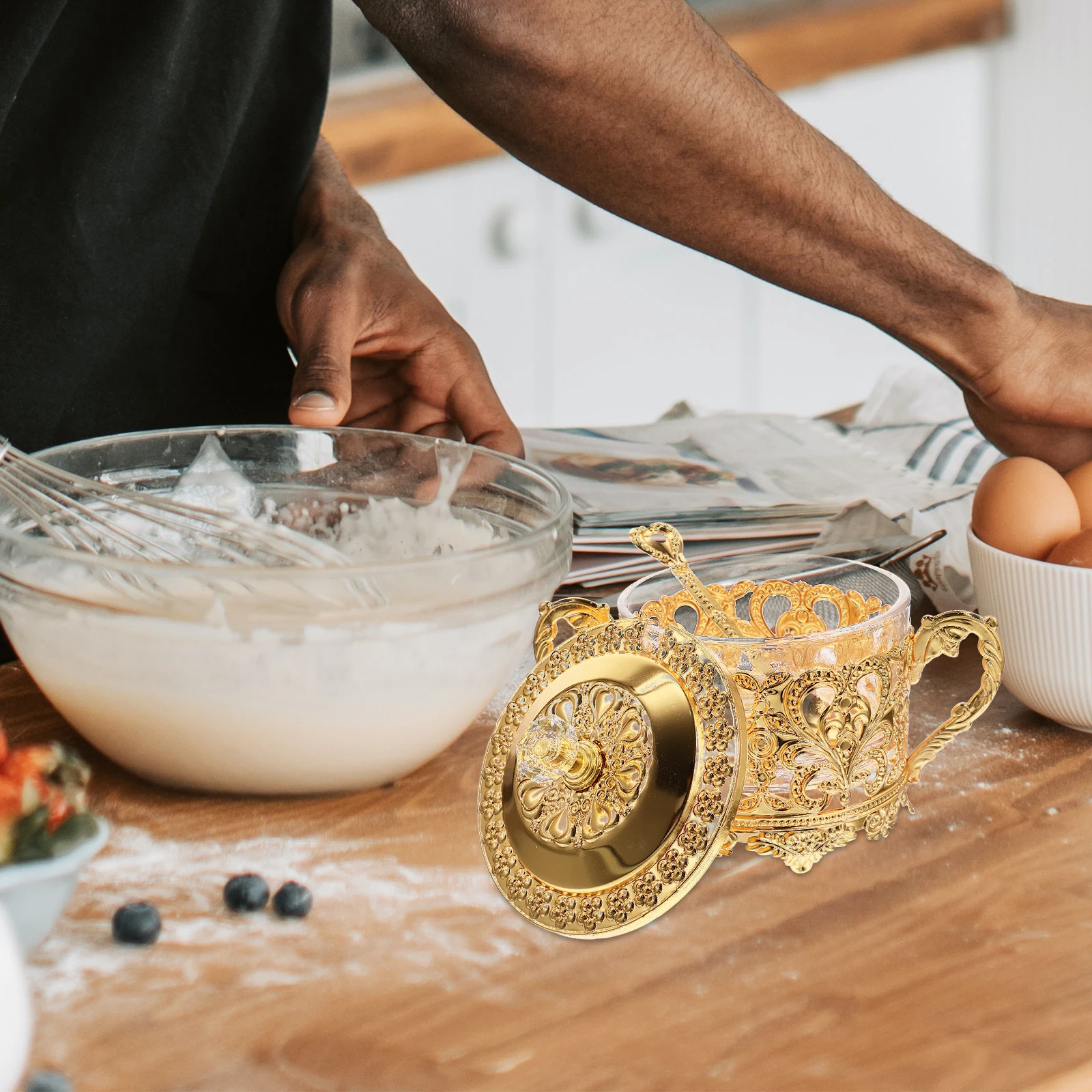 

Household Spice Jar Iron Candy Box Delicate Seasoning Container Multi-Functional Home Accessory Dining Room Decoration Gift